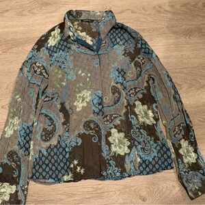 Bianca Y2K Paisley Button Down Shirt Size M